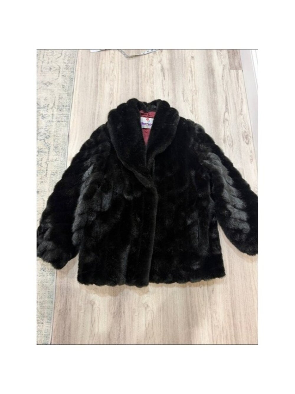 Vintage Monterey Fashions 80/90s faux mink coat black size large